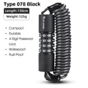 Compact Zinc Alloy Password Bicycle Lock with Steel Cable Compact Zinc Alloy Password Bicycle Lock with Steel Cable