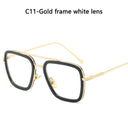 Tony Stark Inspired Unisex Square Frame Sunglasses Retro Tony Stark Inspired Unisex Square Frame Sunglasses Retro