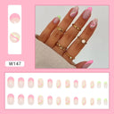 24pcs Box Ballerina Nail Tip Purple Floral False Nails 24pcs Box Ballerina Nail Tip Purple Floral False Nails