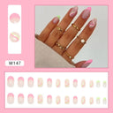 Purple Floral Ballerina Nail Tips 24pcs False Nails Box Purple Floral Ballerina Nail Tips 24pcs False Nails Box