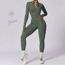 Elegant Nude Zipper Leotard High-Intensity Gym Jumpsuit Elegant Nude Zipper Leotard High-Intensity Gym Jumpsuit