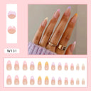Purple Floral Ballerina Nail Tips 24pcs False Nails Box Purple Floral Ballerina Nail Tips 24pcs False Nails Box