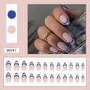 Purple Floral Ballerina Nail Tips 24pcs False Nails Box Purple Floral Ballerina Nail Tips 24pcs False Nails Box