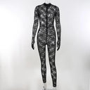 Sultry Lace Mesh Bodysuit with Gloves for Night Out Look Sultry Lace Mesh Bodysuit with Gloves for Night Out Look