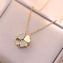 Fashion Retro Lucky Four Leaf Clover Necklace Gift for Women Fashion Retro Lucky Four Leaf Clover Necklace Gift for Women