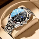 Steel Chronograph Watch Timepiece With Luminous Hands Steel Chronograph Watch Timepiece With Luminous Hands