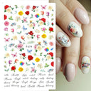 Butterfly and Fruit Nail Sticker Set with 5D Floral Designs Butterfly and Fruit Nail Sticker Set with 5D Floral Designs