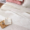 Nordic Embroidered Cotton Quilted Bedspread Summer Throw Cover Nordic Embroidered Cotton Quilted Bedspread Summer Throw Cover