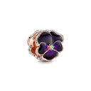 Fashion Pink Pansy Flower Pendant Bead 925 Sterling Silver Fashion Pink Pansy Flower Pendant Bead 925 Sterling Silver