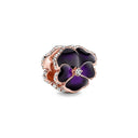 Fashion Pink Pansy Flower Pendant Bead 925 Sterling Silver Fashion Pink Pansy Flower Pendant Bead 925 Sterling Silver