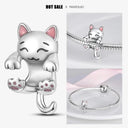 925 Silver Charm Bracelet with Zircon Pendant Beads DIY Jewelry 925 Silver Charm Bracelet with Zircon Pendant Beads DIY Jewelry