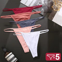 5-Piece Seductive Cotton G-String Panties Set Elegant Intimates 5-Piece Seductive Cotton G-String Panties Set Elegant Intimates