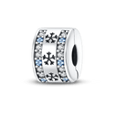 Daisy Sterling Silver Clip Charms with Authentic CZ Detailing Daisy Sterling Silver Clip Charms with Authentic CZ Detailing