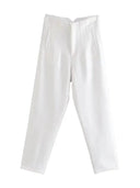 Vintage High Waist Zipper Fly Trousers for Stylish Women Vintage High Waist Zipper Fly Trousers for Stylish Women