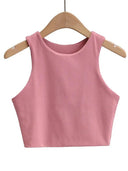 Women's Stylish O-Neck Tank Tops Elegant Double Nylon Sleeveless Women's Stylish O-Neck Tank Tops Elegant Double Nylon Sleeveless