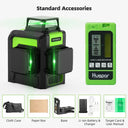 Huepar 12 Lines 3D Cross Line Laser Level Kit Osram Green Huepar 12 Lines 3D Cross Line Laser Level Kit Osram Green