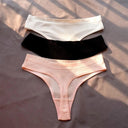 3 Pcs Seamless Ladies Ribbed Cotton Thong Set for Comfort 3 Pcs Seamless Ladies Ribbed Cotton Thong Set for Comfort