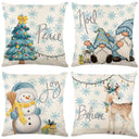 Snowflake Christmas Pillow Covers Set 4 Decorative Cases Snowflake Christmas Pillow Covers Set 4 Decorative Cases