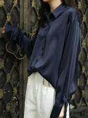 Autumn Vintage White Button Up Shirt Stylish Streetwear Blouse Autumn Vintage White Button Up Shirt Stylish Streetwear Blouse