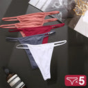 5-Piece Seductive Cotton G-String Panties Set Elegant Intimates 5-Piece Seductive Cotton G-String Panties Set Elegant Intimates