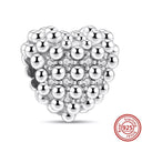 Crown Flowers Heart Silver Bead Charm Elegant Pandora Accessory Crown Flowers Heart Silver Bead Charm Elegant Pandora Accessory
