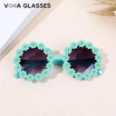 Cute Sunflower Round Sunglasses for Girls UV Protection Cute Sunflower Round Sunglasses for Girls UV Protection