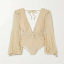 Lum Mesh One Piece Swimsuit: Retro Beachwear for Women Lum Mesh One Piece Swimsuit: Retro Beachwear for Women