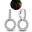 Zircon Heart Shaped Silver Earrings Elegant Gift for Women Zircon Heart Shaped Silver Earrings Elegant Gift for Women