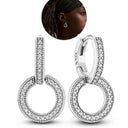 Zircon Heart Shaped Silver Earrings Elegant Gift for Women Zircon Heart Shaped Silver Earrings Elegant Gift for Women