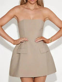 Elegant Black Hollow Out Mini Dress Chic Slim Fit Attire Elegant Black Hollow Out Mini Dress Chic Slim Fit Attire