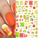 Butterfly and Fruit Nail Sticker Set with 5D Floral Designs Butterfly and Fruit Nail Sticker Set with 5D Floral Designs