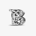 925 Sterling Silver Zircon Vine 26 Letters Pendants Bead 925 Sterling Silver Zircon Vine 26 Letters Pendants Bead