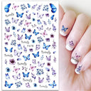Butterfly and Fruit Nail Sticker Set with 5D Floral Designs Butterfly and Fruit Nail Sticker Set with 5D Floral Designs