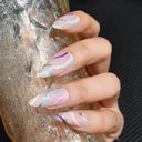 24Ps Set Square Head Coffin Pink Matte French Fake Nails 24Ps Set Square Head Coffin Pink Matte French Fake Nails