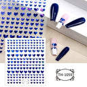 Marble Blue Nail Art Stickers Golden Wave Line Kit Set Marble Blue Nail Art Stickers Golden Wave Line Kit Set