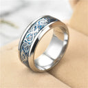 Fashion 8mm Red Beveled Edge Celtic Dragon Ring Men Fashion 8mm Red Beveled Edge Celtic Dragon Ring Men