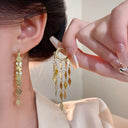 Imitation Pearl Flower Fringe Long Dangle Earrings For Women Party Jewelry Imitation Pearl Flower Fringe Long Dangle Earrings For Women Party Jewelry