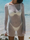 Elegant White Tulle Beach Cover Up Summer Statement Piece Elegant White Tulle Beach Cover Up Summer Statement Piece
