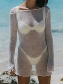 Our Lum White Tulle Beach Cover Up Sheer Our Lum White Tulle Beach Cover Up Sheer
