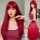 Wine Red Cosplay Wig Long Straight Hair Heat Resistant Wine Red Cosplay Wig Long Straight Hair Heat Resistant