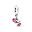 Fashion Pink Pansy Flower Pendant Bead 925 Sterling Silver Fashion Pink Pansy Flower Pendant Bead 925 Sterling Silver