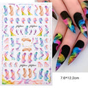 Butterfly and Fruit Nail Sticker Set with 5D Floral Designs Butterfly and Fruit Nail Sticker Set with 5D Floral Designs