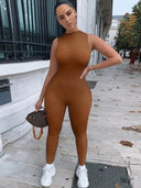 Sleek Milk Fiber Jumpsuit Sexy Sleeveless Romper Night Out Sleek Milk Fiber Jumpsuit Sexy Sleeveless Romper Night Out