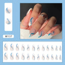 Purple Floral Ballerina Nail Tips 24pcs False Nails Box Purple Floral Ballerina Nail Tips 24pcs False Nails Box