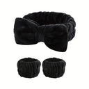 3pcs Microfiber Headbands and Wristbands Set for Bath Fitness 3pcs Microfiber Headbands and Wristbands Set for Bath Fitness