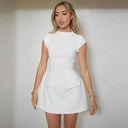 Solid Pocketed Mini Dress Sophisticated Elegance Charm Solid Pocketed Mini Dress Sophisticated Elegance Charm