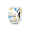 Daisy Sterling Silver Clip Charms with Authentic CZ Detailing Daisy Sterling Silver Clip Charms with Authentic CZ Detailing