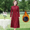 Middle-Aged Jacquard Dress Stylish Autumn Essential Attire Middle-Aged Jacquard Dress Stylish Autumn Essential Attire