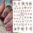 Butterfly and Fruit Nail Sticker Set with 5D Floral Designs Butterfly and Fruit Nail Sticker Set with 5D Floral Designs