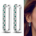 Zircon Heart Shaped Silver Earrings Elegant Gift for Women Zircon Heart Shaped Silver Earrings Elegant Gift for Women